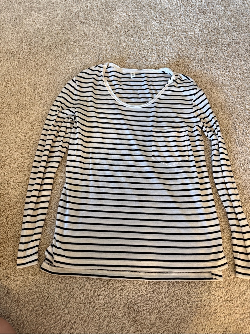 Nordstrom bp Black and White Striped Long-Sleeve Pocket Tee